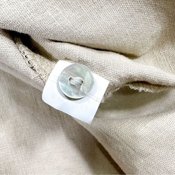 Orvis Womens Size Large Linen Blend Vintage Button Down Shirt Beaded Embroidered - Picture 9 of 11